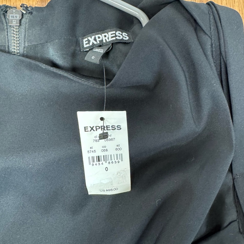 Express Black Ruched Mini Dress - Picture 3 of 6